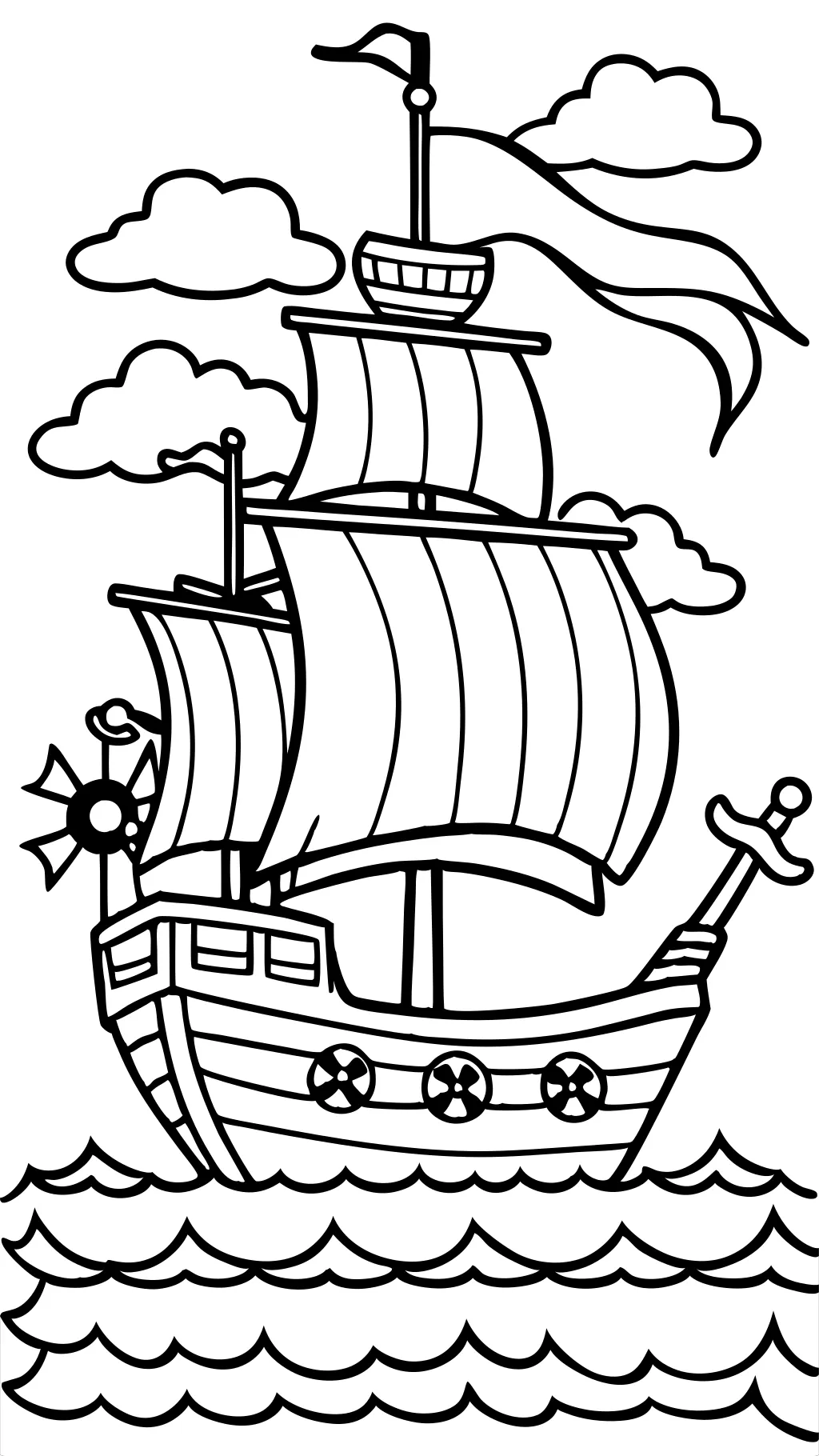 coloring page pirate ship